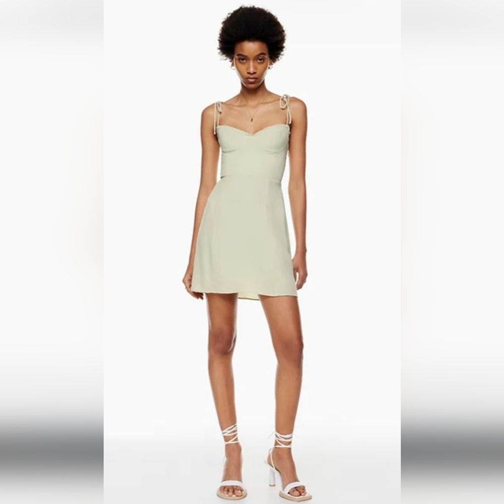 Aritzia Wilfred Fable Mini Dress Sage Green Size 10